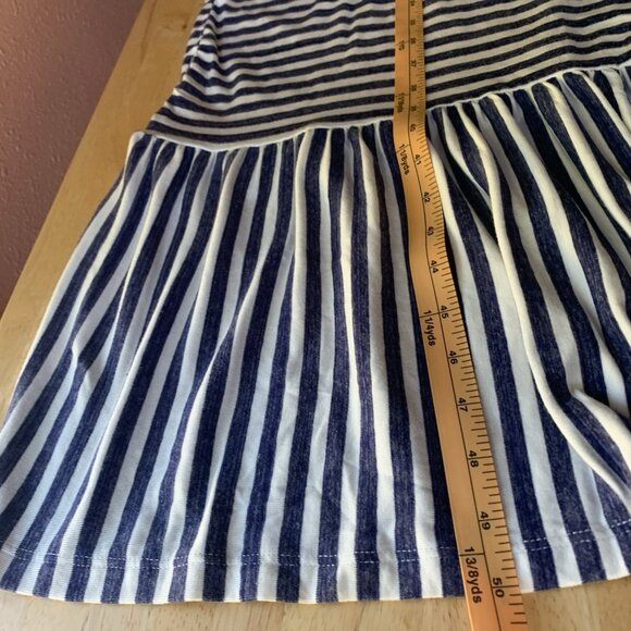 Tommy Bahama Maxi Dress Large? Blue White Stripe Coastal Resort Cruise Pockets - Picture 6 of 11